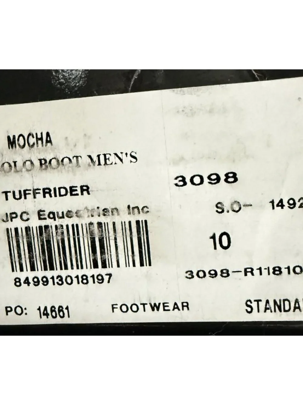 Mens TuffRider Mocha Brown Leather Polo Boots Brand New In Retail Box Size 9
